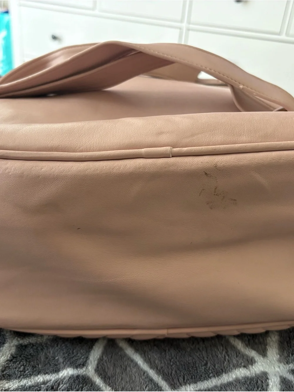 Aldo Quilted Pale Pink Backpack with Gold Hardware